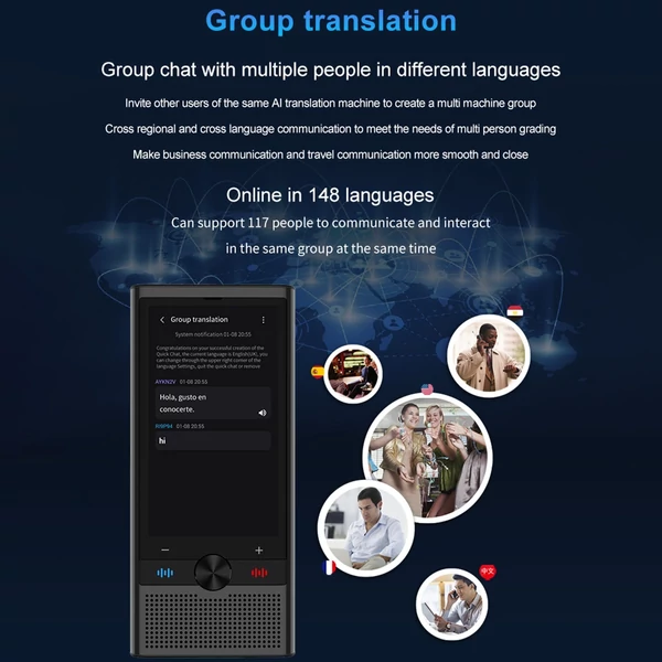 Hordozható Android 8.1 4G AI nyelvi fordítóeszköz