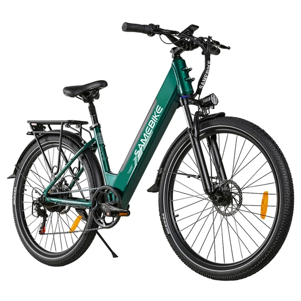 Samebike RS-A01 Pro felnőtt elektromos kerékpárok, 500 W-os nagy sebességű motor, 27,5 hüvelykes nagy gumik, 36 V 15 Ah akkumulátor - Zöld