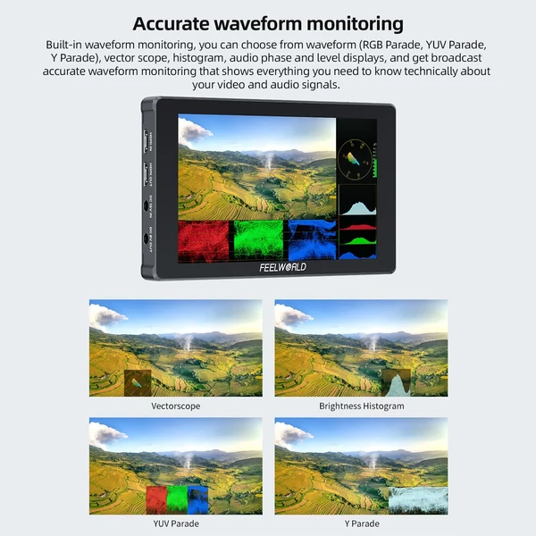 FEELWORLD F7 PLUS 7 hüvelykes DSLR fényképezőgép, terepi monitoros videomonitor