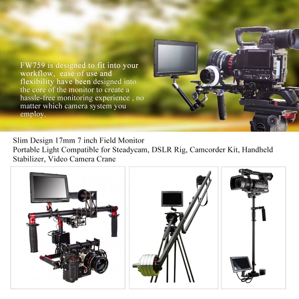 FEELWORLD FW759 7 hüvelykes ultravékony kamera, terepi monitoros videomonitor