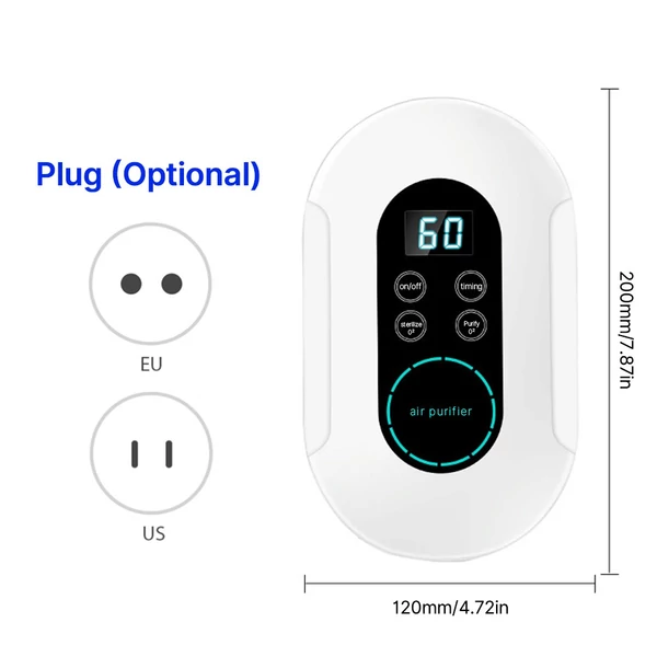2 az 1-ben légtisztító és ózonos sterilizáló otthoni használatra időzítővel