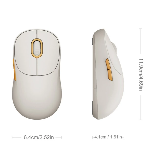 Xiaomi Wireless Mouse 3 XMWXSBO3YM - Kettős mód 2,4 GHz és BT, nagy sebesség, ergonomikus kialakítás - Bézs