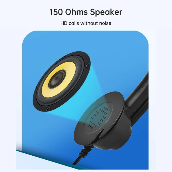 H360 3,5 mm-es vezetékes számítógépes fejhallgató mikrofonnal, univerzális irodai / Call Center egyoldalas fejhallgató