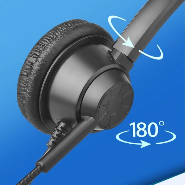 H360 3,5 mm-es vezetékes számítógépes fejhallgató mikrofonnal, univerzális irodai / Call Center egyoldalas fejhallgató