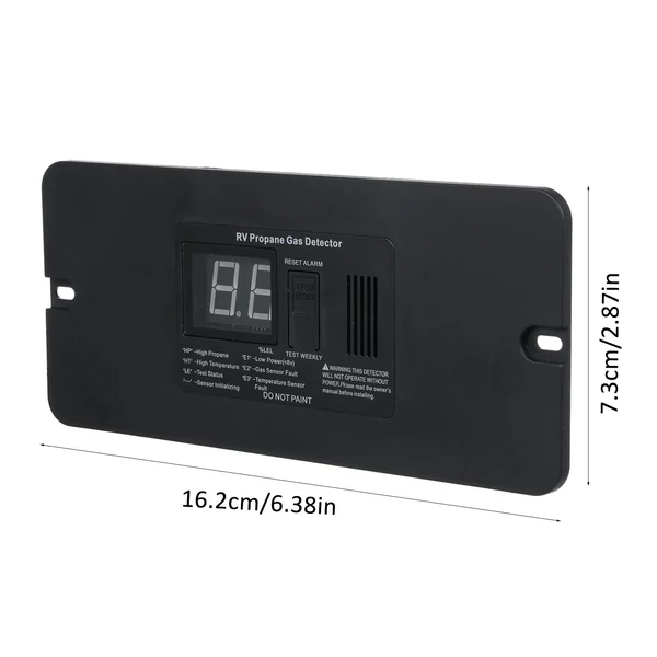 Digitális lakóautó propángáz érzékelő 85 dB hangos riasztással, DC 12 V (nagy méretű)