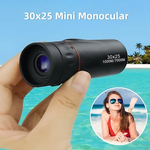 30x25 mini monokulár, zseb monokulár, kézi teleszkóp hordtáskával