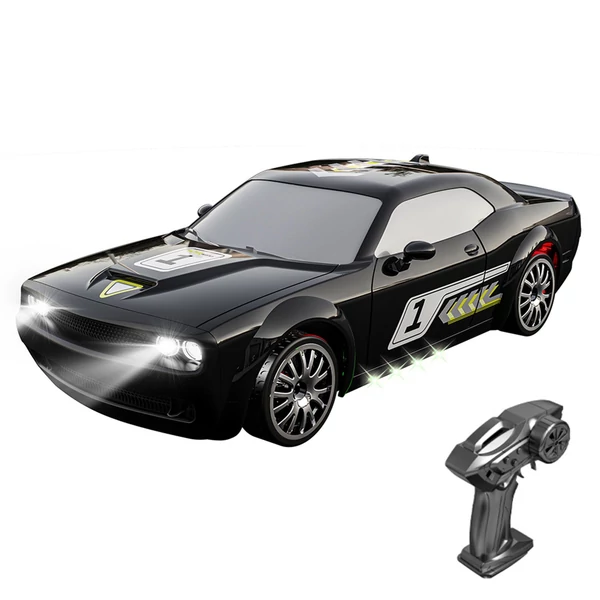 2,4 GHz-es 1/20-as távirányítós Drift autó, 4WD versenyautó - Fekete, 2 akkumulátor