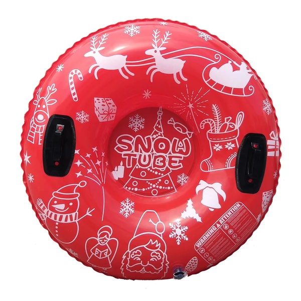 Felfújható sígyűrű, PVC szánkócső, vastag hócső fogantyúval - Karácsony