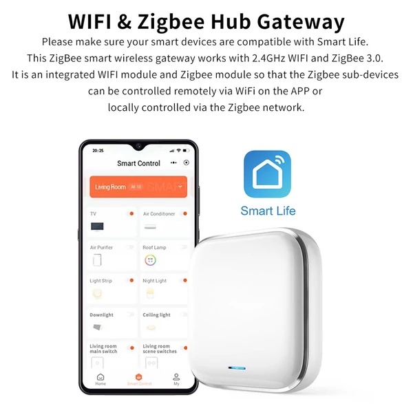 YXHUBZM-1 TUYA WIFI BT ZIGBEE mini intelligens többmódú hub