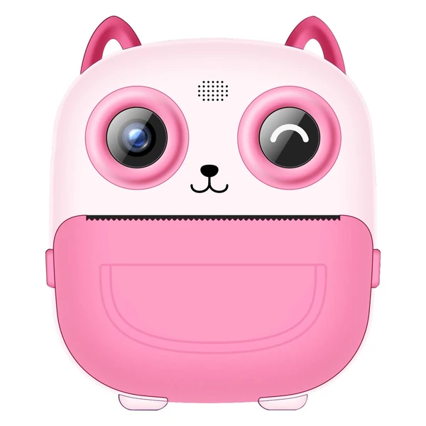 Nagy tisztaságú azonnali nyomtatási kamera, mini kamera hőnyomtatással gyermekek számára - Pink