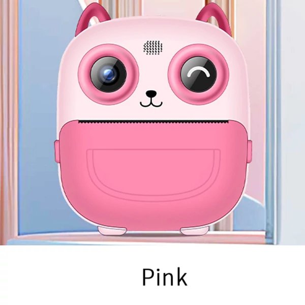 Nagy tisztaságú azonnali nyomtatási kamera, mini kamera hőnyomtatással gyermekek számára - Pink