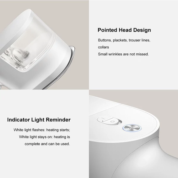Xiaomi kézi vasalógép - 1200 W-os hordozható elektromos gőzölő ruhákhoz, otthon és utazáshoz