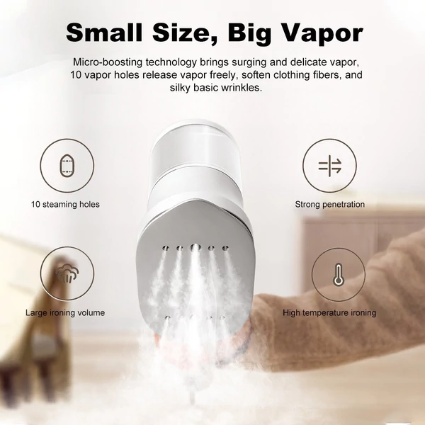 Xiaomi kézi vasalógép - 1200 W-os hordozható elektromos gőzölő ruhákhoz, otthon és utazáshoz
