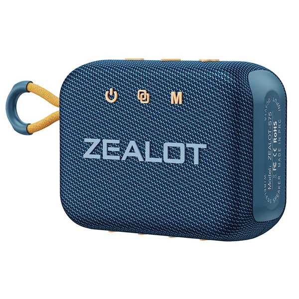 ZEALOT S75 Outdoor BT 5.2 hangszóró, 10 W térhatású hang, hordozható kerékpáros hangszóró szíjjal - Kék