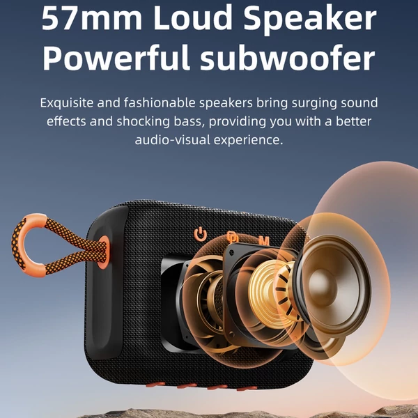 ZEALOT S75 Outdoor BT 5.2 hangszóró, 10 W térhatású hang, hordozható kerékpáros hangszóró szíjjal - Szürke