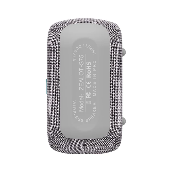 ZEALOT S75 Outdoor BT 5.2 hangszóró, 10 W térhatású hang, hordozható kerékpáros hangszóró szíjjal - Szürke