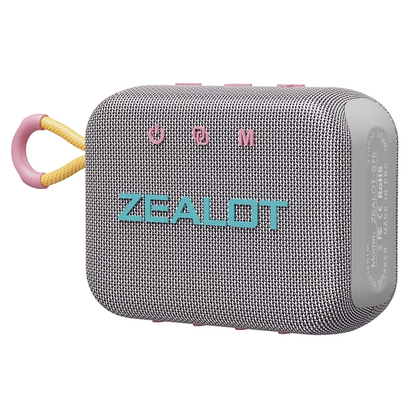 ZEALOT S75 Outdoor BT 5.2 hangszóró, 10 W térhatású hang, hordozható kerékpáros hangszóró szíjjal - Szürke