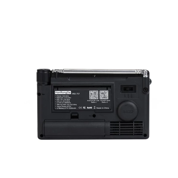 HanRongDa HRD-757 többsávos rádió (FM AM MW SW V.UHF AIR WB) - Zöld