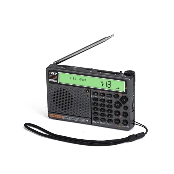 HanRongDa HRD-757 többsávos rádió (FM AM MW SW V.UHF AIR WB) - Zöld