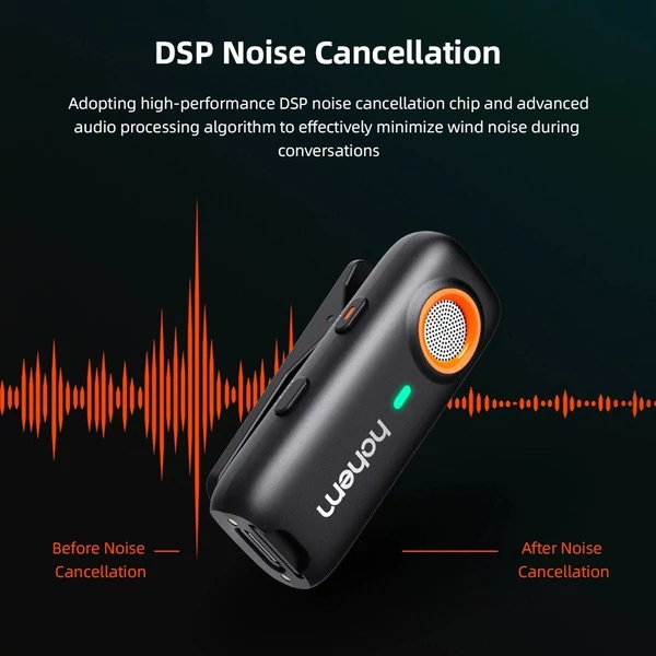 hohem MIC-01 One-Trigger-Two 2.4G vezeték nélküli mikrofon, mágnes/kapcsos mikrofon - Fehér, C típusú Android okostelefonokhoz, táblagépekhez Vlog Élő közvetítés Interjú