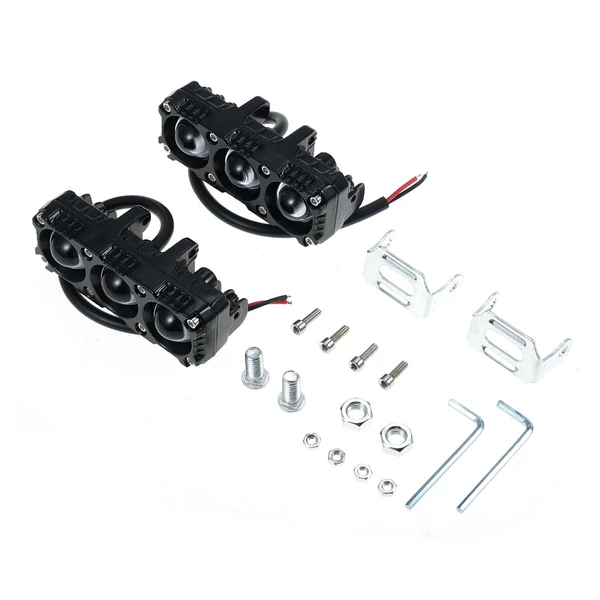 Motorkerékpár spotlámpák, motorkerékpár LED-es menetlámpák (2 db) - 3 lencse