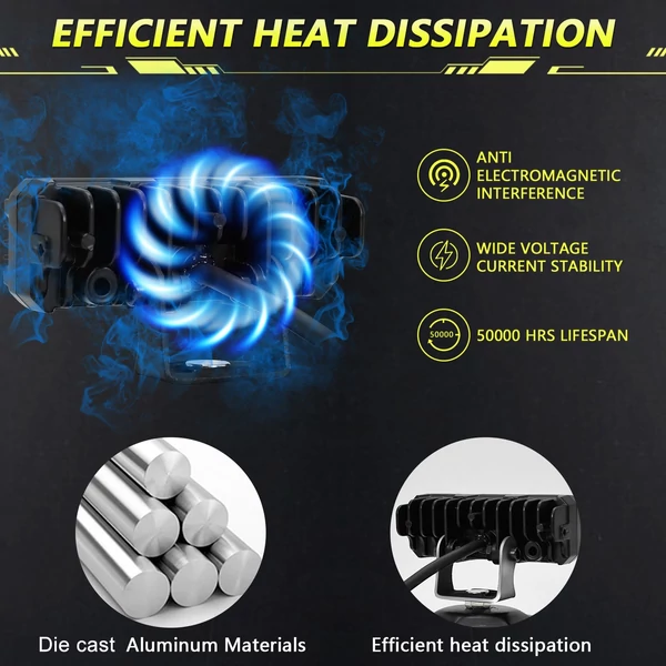 Motorkerékpár spotlámpák, motorkerékpár LED-es menetlámpák (2 db) - 3 lencse