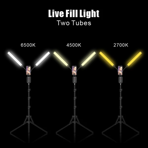 RGB-S2 rugalmas, kétkarú RGB videolámpa, 36 W-os fényképezési LED-töltőlámpa, hangszedő ritmusfény