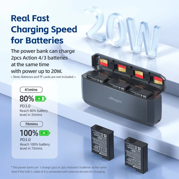 aMagisn AA08 3 foglalatos Power Bank, 20 W-os akkumulátordoboz, akkumulátortöltő