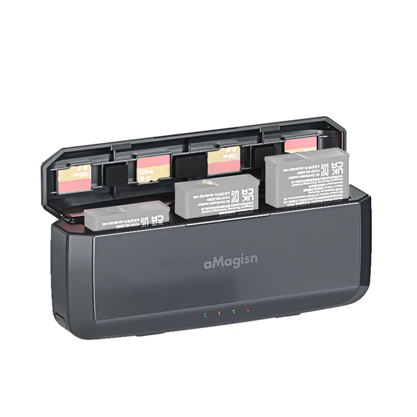 aMagisn AA08 3 foglalatos Power Bank, 20 W-os akkumulátordoboz, akkumulátortöltő