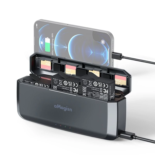 aMagisn AC11 3 foglalatos Power Bank, 20 W-os akkumulátordoboz, akkumulátortöltő
