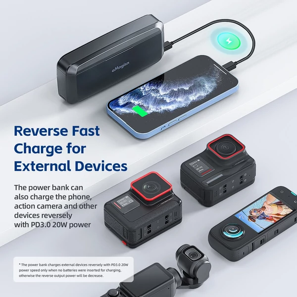 aMagisn AC11 3 foglalatos Power Bank, 20 W-os akkumulátordoboz, akkumulátortöltő