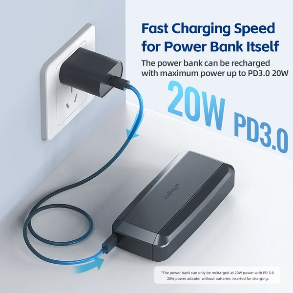 aMagisn AC11 3 foglalatos Power Bank, 20 W-os akkumulátordoboz, akkumulátortöltő