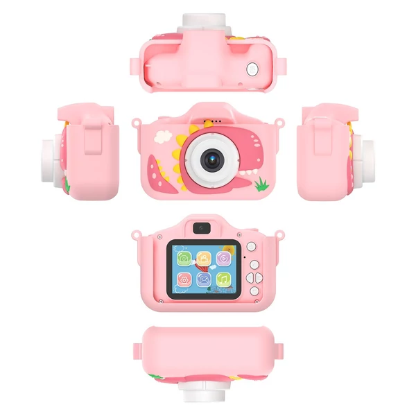 X13S 1080P Kids digitális fényképezőgép, aranyos digitális videokamera gyerekeknek - Pink