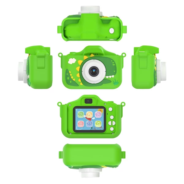 X13S 1080P Kids digitális fényképezőgép, aranyos digitális videokamera gyerekeknek - Zöld