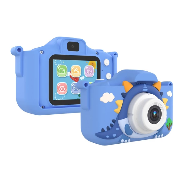 X12S 1080P Kids digitális fényképezőgép, aranyos digitális videokamera gyerekeknek - Kék