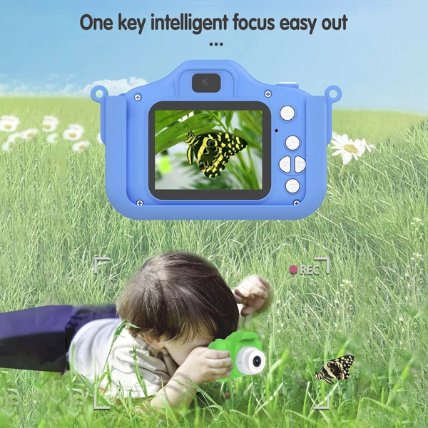 X12S 1080P Kids digitális fényképezőgép, aranyos digitális videokamera gyerekeknek - Kék