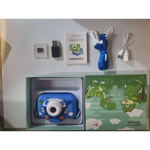 X12S 1080P Kids digitális fényképezőgép, aranyos digitális videokamera gyerekeknek - Kék