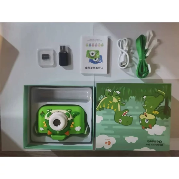 X12S 1080P Kids digitális fényképezőgép, aranyos digitális videokamera gyerekeknek - Zöld