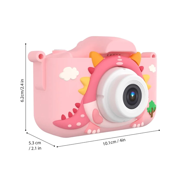 X12S 1080P Kids digitális fényképezőgép, aranyos digitális videokamera gyerekeknek - Pink