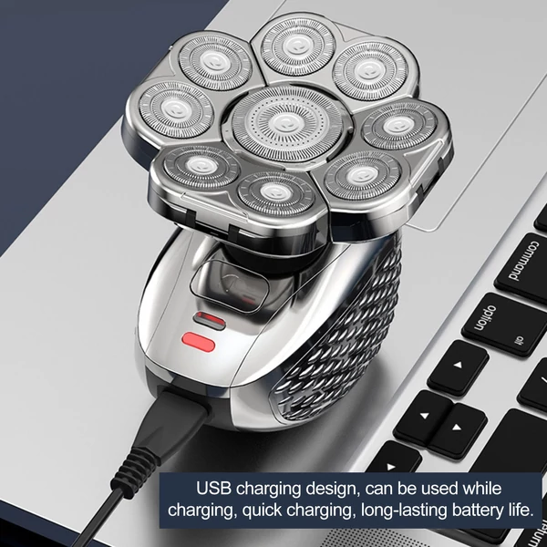 Többfunkciós borotva, elektromos hajvágó, USB töltés (9 fej)