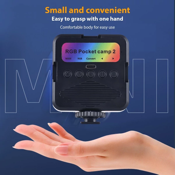 Zseb RGB videolámpa, LED kitöltő lámpa, 3200K-6500K szabályozható videokonferencia lámpa
