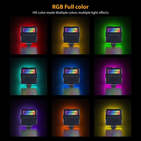 Zseb RGB videolámpa, LED kitöltő lámpa, 3200K-6500K szabályozható videokonferencia lámpa