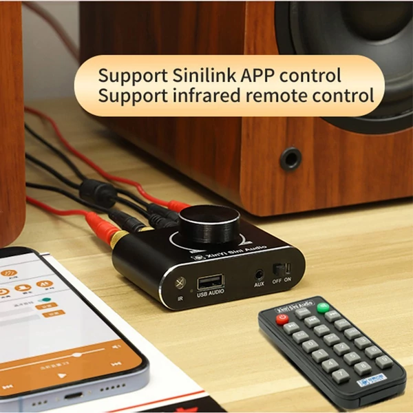 100W+100W BT 5.1 vezeték nélküli audio teljesítményerősítő - Fekete
