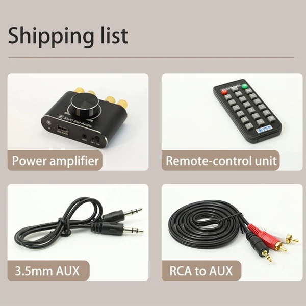 100W+100W BT 5.1 vezeték nélküli audio teljesítményerősítő - Fekete