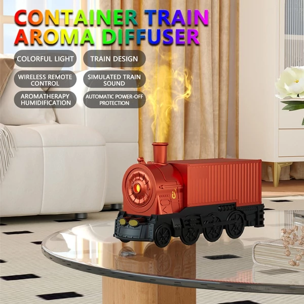 Vintage Container Train illóolaj diffúzor távirányítóval otthoni használatra - Narancs