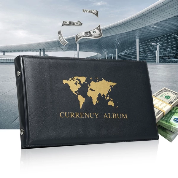 40 zsebes bankjegy/valutagyűjtő album, 20 lapos átlátszó dollárjegytartók