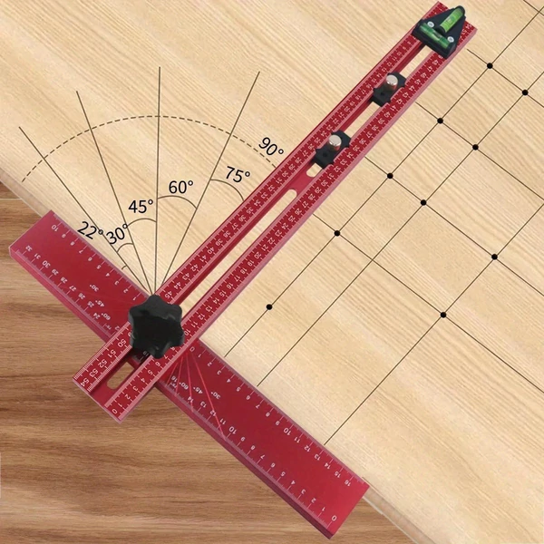 Fúrási pozicionáló vonalzó, többszögű mérővonalzó alumínium ötvözet