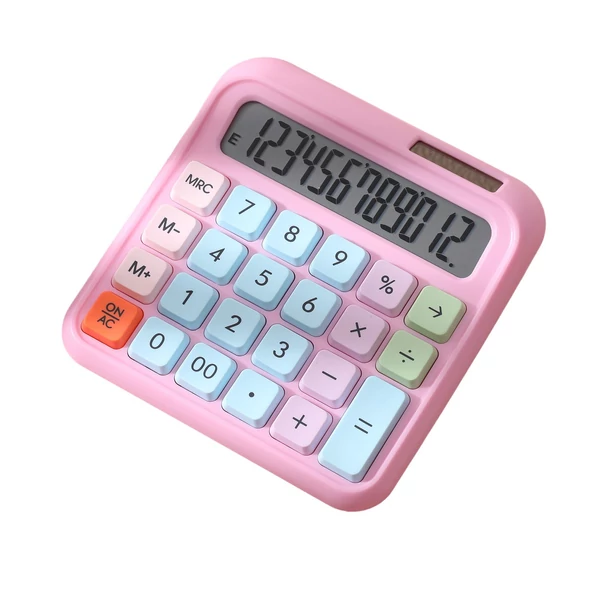 DX-2289 kettős tápegységű színes számológép - Pink, 1-es stílus
