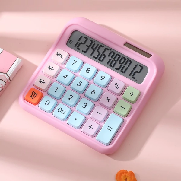 DX-2289 kettős tápegységű színes számológép - Pink, 1-es stílus
