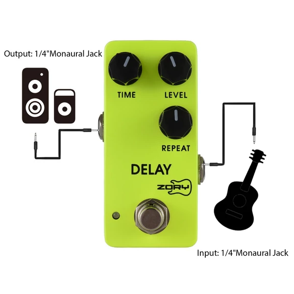 ZORY Z-04 gitár analóg késleltető effektus pedál sokoldalú kezelőszervekkel és valódi bypass-szal